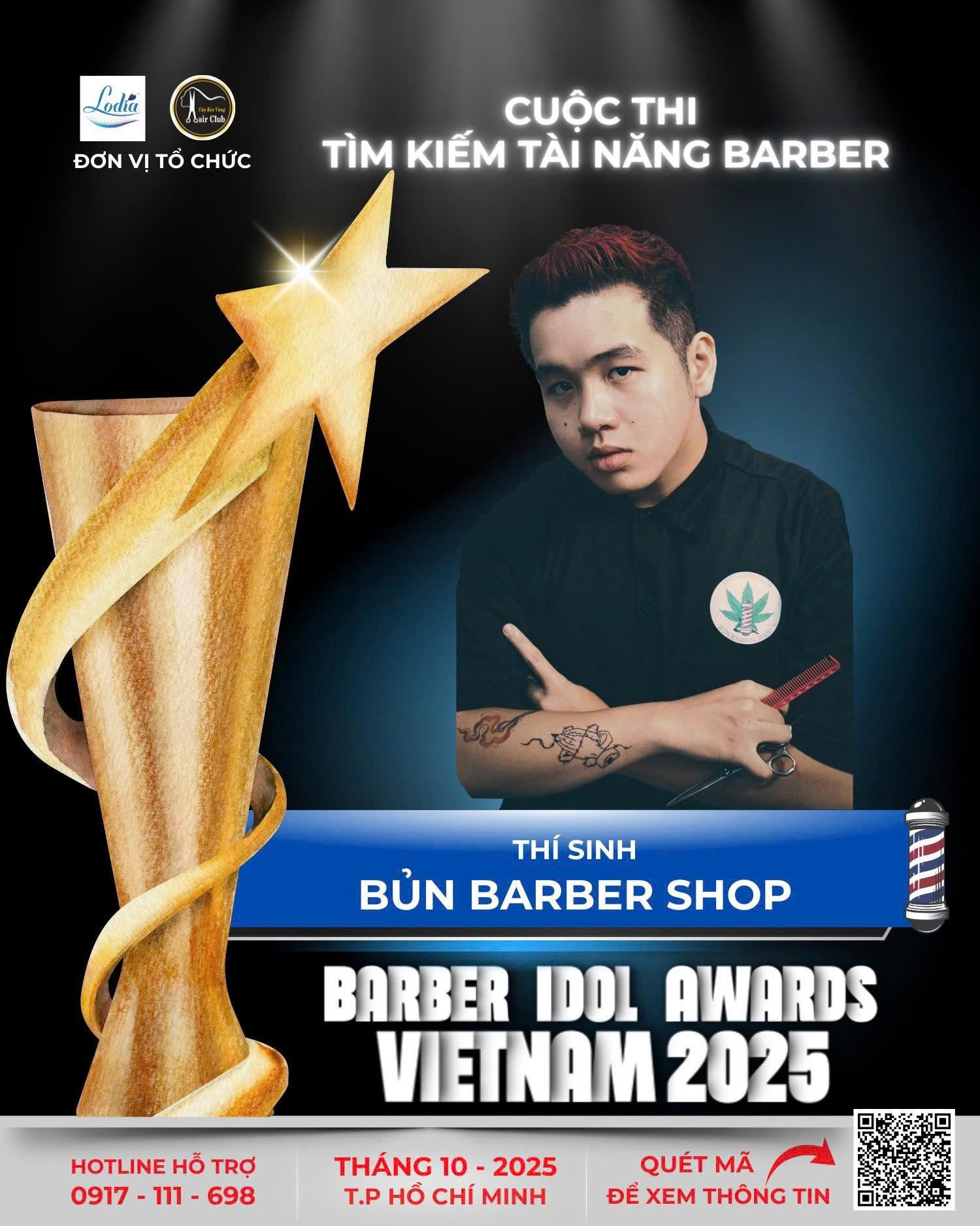 BUN BARBER SHOP DAM TU AO LANG BUOC RA ANH DEN SAN KHAU